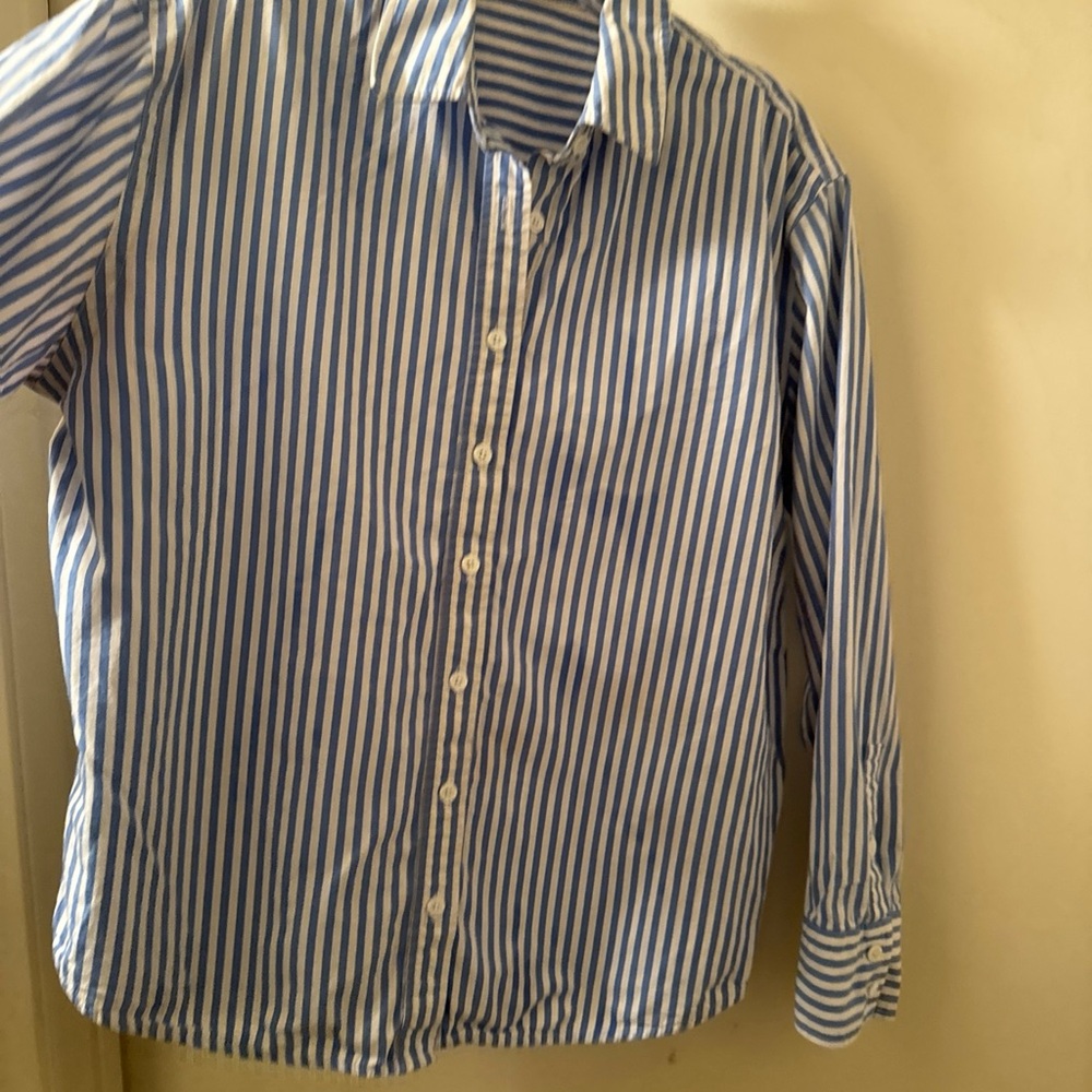 Reformation Blue Striped Button Down Shirt - Picture 7 of 12